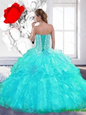 Discount Sweetheart Ball Gown Sweet 15 Dresses with Beading and Ruffles