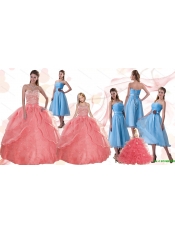 Discount Sweetheart Beading and Ruffles Quinceanera Dress and Strapless Hand Made Flower Dama Dresses and Halter Top Beading Little Girl Dress