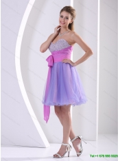 Elegant Red Sweetheart Quinceanera Dress and Sash and Beading Short Dama Dresses and Halter Top Red Little Girl Dress