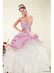 Elegant Ruffles Multi Color Quinceanera Dress and Pink Short Dama Dresses and 2015 Straps Ruffles Little Girl Dress