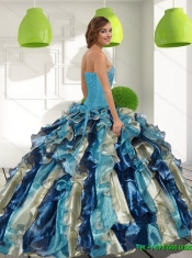 Fashionable Multi Color Quinceanera Dresses with Beading and Ruffles for 2015