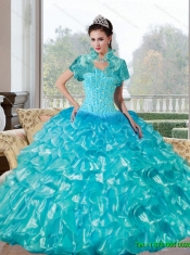 Gorgeous Beading and Ruffles Sweetheart Quinceanera Dresses for 2015