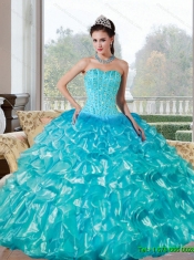 Gorgeous Beading and Ruffles Sweetheart Quinceanera Dresses for 2015