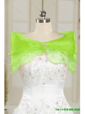 Luxurious Beading and Ruffles Sweetheart 2015 Sweet 16 Dresses in Yellow Green