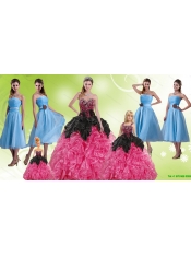 Multi Color Sweetheart Quinceanera Gown and Strapless Hand Made Flower Prom Dresses and Ruffles and Beading Little Girl Dress