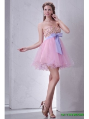 Multi Color Sweetheart Ruffles and Beading Dress for a Quinceanera and Sweetheart Bowknot Short Prom Dresses and Straps Multi Color Girl Pageant Dress