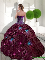 New Styles Sweetheart 2015 Quinceanera Gown with Appliques and Pick Ups