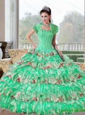 Popular Beading and Ruffled Layers Quinceanera Dresses for 2015
