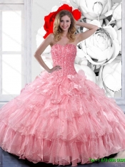 Pretty Sweetheart 2015 Quinceanera Dresses with Ruffled Layers