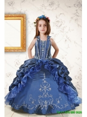 Ruffles and Beading Sweetheart Quinceanera Dress and Beading Long Dama Dresses and Halter Top Embroidery Little Girl Dress
