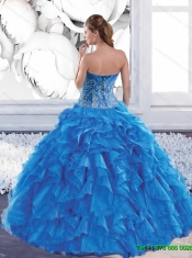 Sophisticated Sweetheart Teal Sweet 16 Dresses with Appliques and Ruffles