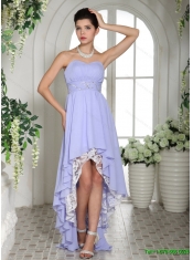 Strapless Ruffles Elegant Quinceanera Dress and Fashionable High Low Prom Dress and  Appliques and Ruffles Baby Bule Little Girl Pageant Dress