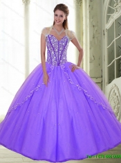 The Brand New Style Sweetheart 2015 Lilac Quinceanera Dresses with Beading