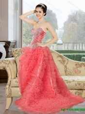 The Super Hot Sweetheart 2015 Sweet 16 Dress with Beading and Ruffles