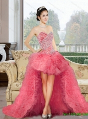 The Super Hot Sweetheart 2015 Sweet 16 Dress with Beading and Ruffles