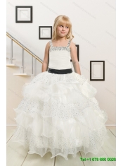 White Strapless Beading Quinceanera Dress and Baby Pink Short Beading Prom Dresses and  Affordable Little Girl Pageant Dress with Beading and Ruffles