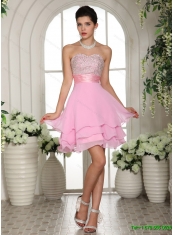 White Strapless Beading Quinceanera Dress and Baby Pink Short Beading Prom Dresses and  Affordable Little Girl Pageant Dress with Beading and Ruffles