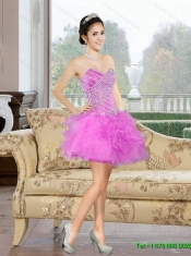 2015 Classical Court Train Sweet 16 Dress with Beading and Ruffles