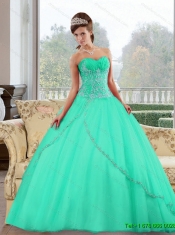 2015 Classical Sweetheart Ball Gown Sweet Sixteen Dresses with Appliques