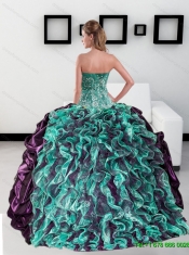 2015 Classical Sweetheart Quinceanera Dress with Pick up and Ruffles