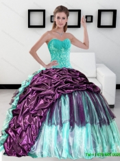 2015 Classical Sweetheart Quinceanera Dress with Pick up and Ruffles