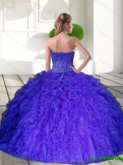 2015 Custom Made Sweetheart Quinceanera Dresses with Beading and Ruffles