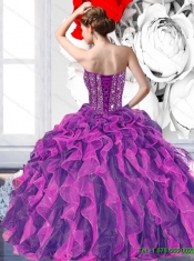 2015 Elegant Beading and Ruffled Layers Quinceanera Dresses in Multi Color