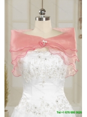 2015 Elegant Beading Sweetheart Ball Gown Quinceanera Dresses in Rose Pink