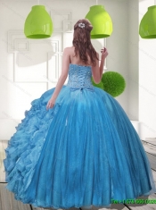2015 Elegant Sweetheart Quinceanera Dresses with Beading and Ruffles