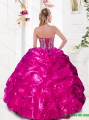 2015 Fashionable Sweetheart 15th Birthday Dresses with Beading and Pick Ups