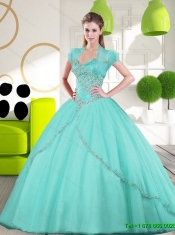 2015 Wholesale Sweetheart Ball Gown Quinceanera Gown with Appliques