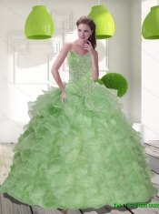 2016 Elegant Sweetheart Quinceanera Dress with Beading and Ruffles
