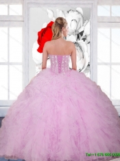 Classical Beading and Ruffles Sweetheart Quinceanera Dresses for 2015 Spring