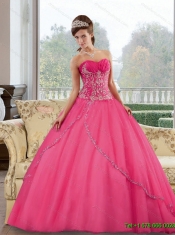 Classical Sweetheart Floor Length 2015 Quinceanera Gown with Appliques