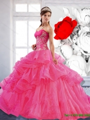 Custom Made Sweetheart Ball Gown 2015 Quinceanera Dress with Appliques