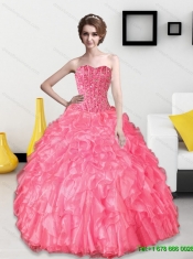 Elegant 2015 Beading and Ruffles Sweetheart Quinceanera Dresses