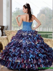 Elegant Beading and Ruffled Layers Sweetheart Quinceanera Dresses for 2015