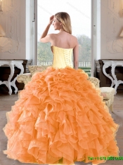 Elegant Beading and Ruffles Sweetheart Quinceanera Dresses for 2015
