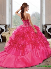 Elegant Sweetheart 2015 Quinceanera Gown with Appliques and Pick Ups