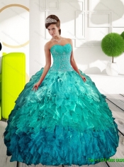 Elegant Sweetheart Multi Color Sweet Sixteen Dresses with Appliques and Ruffles