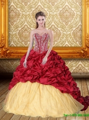 Exquisite Beading and Pick Ups Sweetheart15th Birthday Dresses for 2015