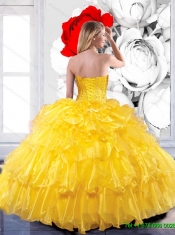 Feminine Sweetheart 201515th Birthday Dresses with Beading and Ruffled Layers