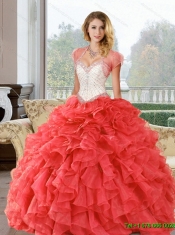 Wholesale Beading and Ruffles Sweetheart Quinceanera Dresses for 2015