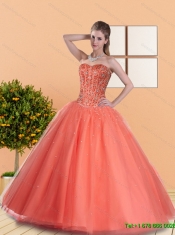 2015 Beautiful Ball Gown Quinceanera Dresses with Beading