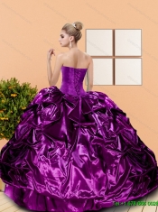 2015 Classical Beading and Pick Ups Sweetheart Quinceanera Dresses in Purple