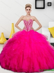 Gorgeous 2015 Beading and Ruffles Sweetheart Quinceanera Dresses