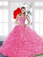 Sophisticated 2015 Quinceanera Dresses with Beading and Ruffled Layers