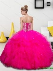 Wonderful Beading and Ruffles Sweetheart 2015 Quinceanera Dresses