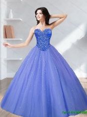 2015 Elegant Beading Sweetheart Tulle Quinceanera Dresses in Lavender