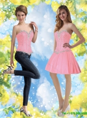 2015 Most Popular Beading Baby Pink Quince Dresses
